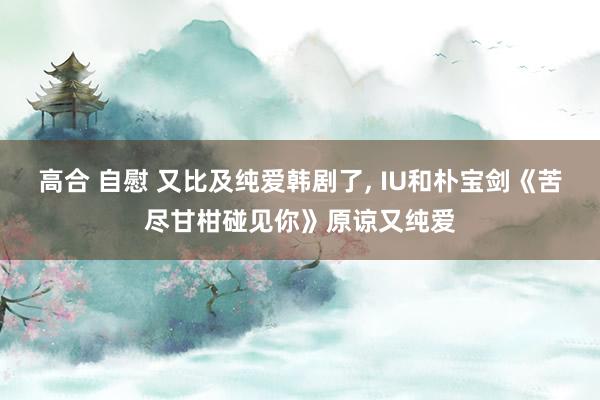 高合 自慰 又比及纯爱韩剧了， IU和朴宝剑《苦尽甘柑碰见你》原谅又纯爱